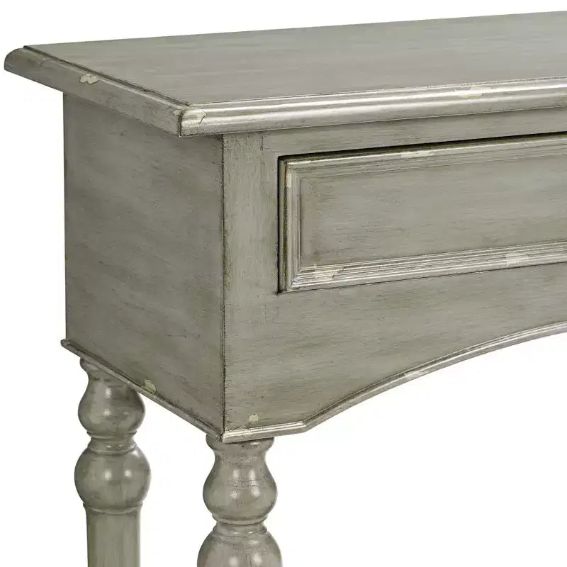 Crestview Collection Traditional Wood Rectangular Console Table 62 x 16 with Drawer Antiqued Gray Turned Legs Living Room Home