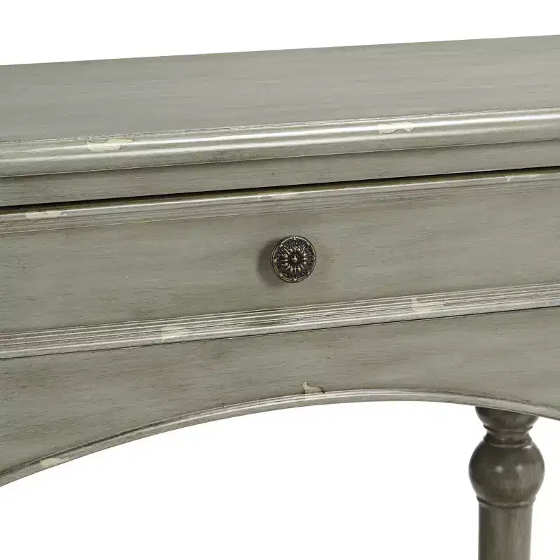 Crestview Collection Traditional Wood Rectangular Console Table 62 x 16 with Drawer Antiqued Gray Turned Legs Living Room Home
