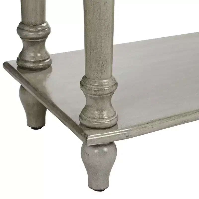 Crestview Collection Traditional Wood Rectangular Console Table 62 x 16 with Drawer Antiqued Gray Turned Legs Living Room Home