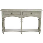 Crestview Collection Traditional Wood Rectangular Console Table 62 x 16 with Drawer Antiqued Gray Turned Legs Living Room Home