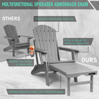 Chaise Adirondack pliante et réglable Vrakae avec ottoman