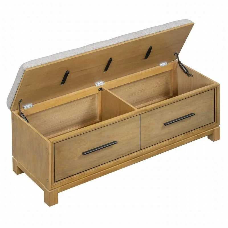 Banc à chaussures avec coussin amovible et rangement dissimulé pour l'entrée et le salon