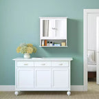 Costway Nouvelle Armoire Murale de Salle de Bain Double Porte Miroir Meuble de Rangement Armoire à Pharmacie Étagère Blanche
