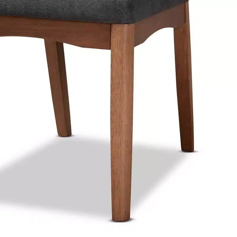 Lot de 2 chaises de salle à manger Tara en tissu et bois - Baxton Studio
