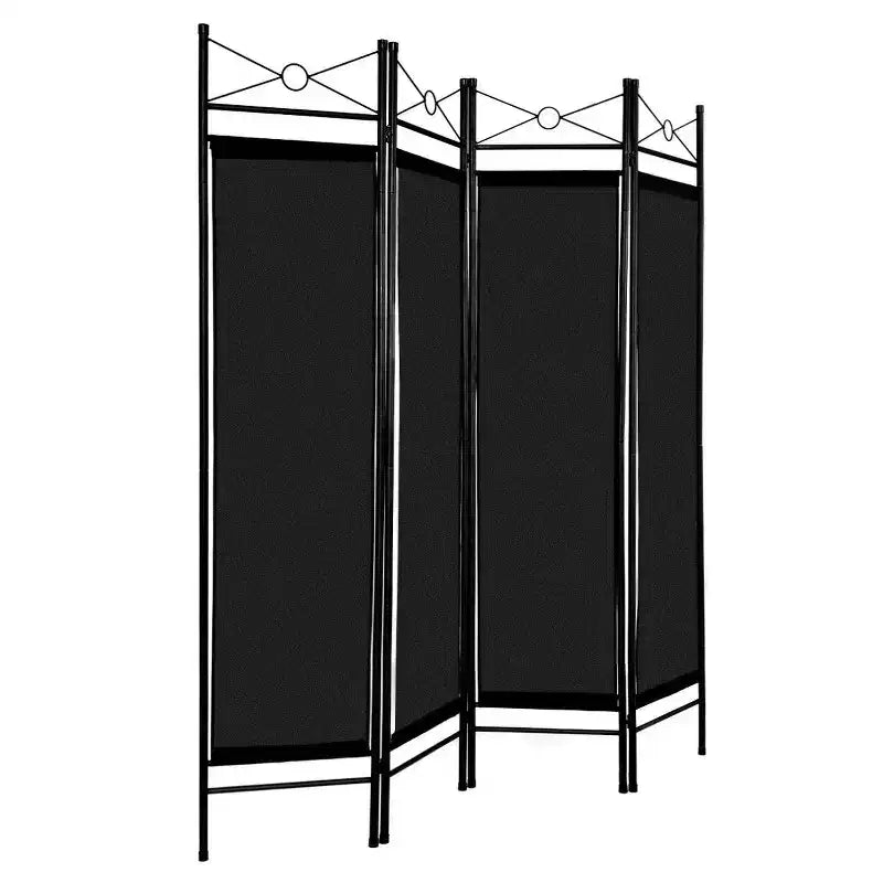 Costway 4 Panel Room Divider Privacy Screen Home Office Fabric Metal Frame