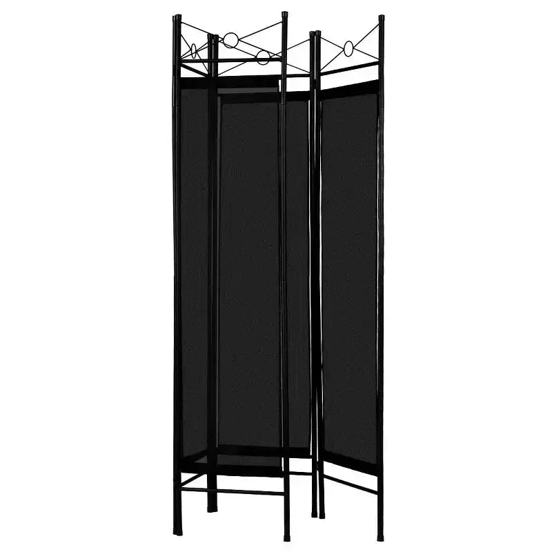 Costway 4 Panel Room Divider Privacy Screen Home Office Fabric Metal Frame
