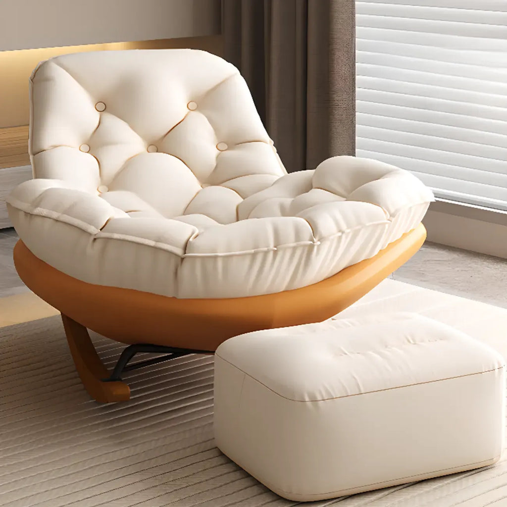Fauteuil à bascule scandinave rembourré avec ottoman en option