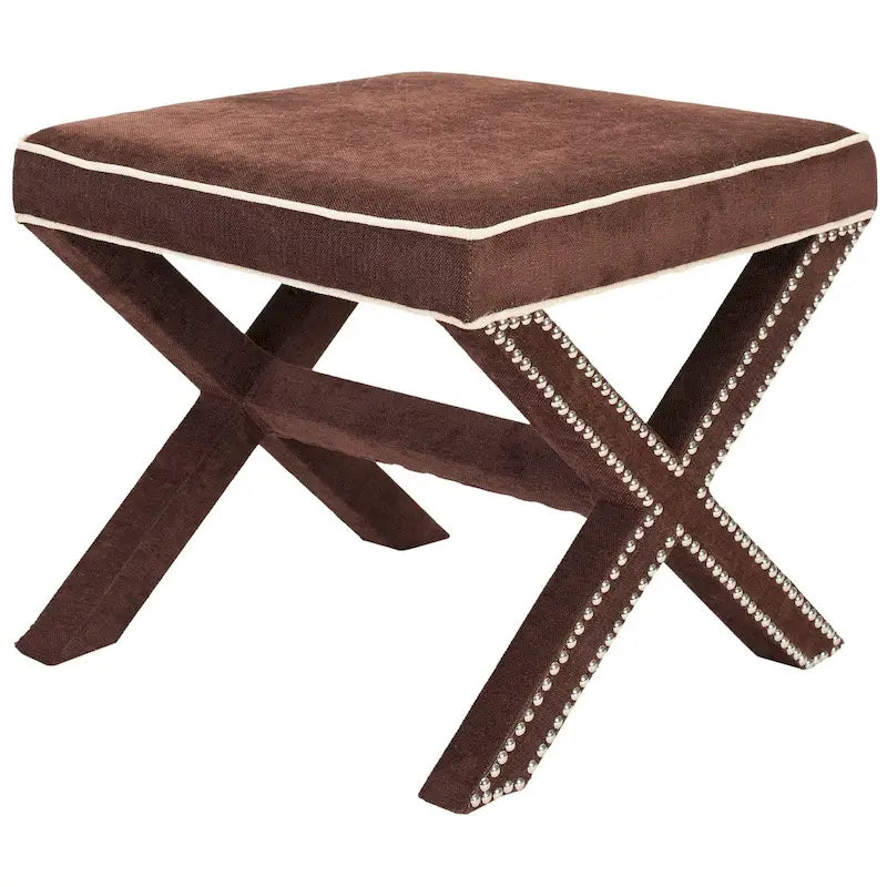 SAFAVIEH Shavonne Ottoman banc en X