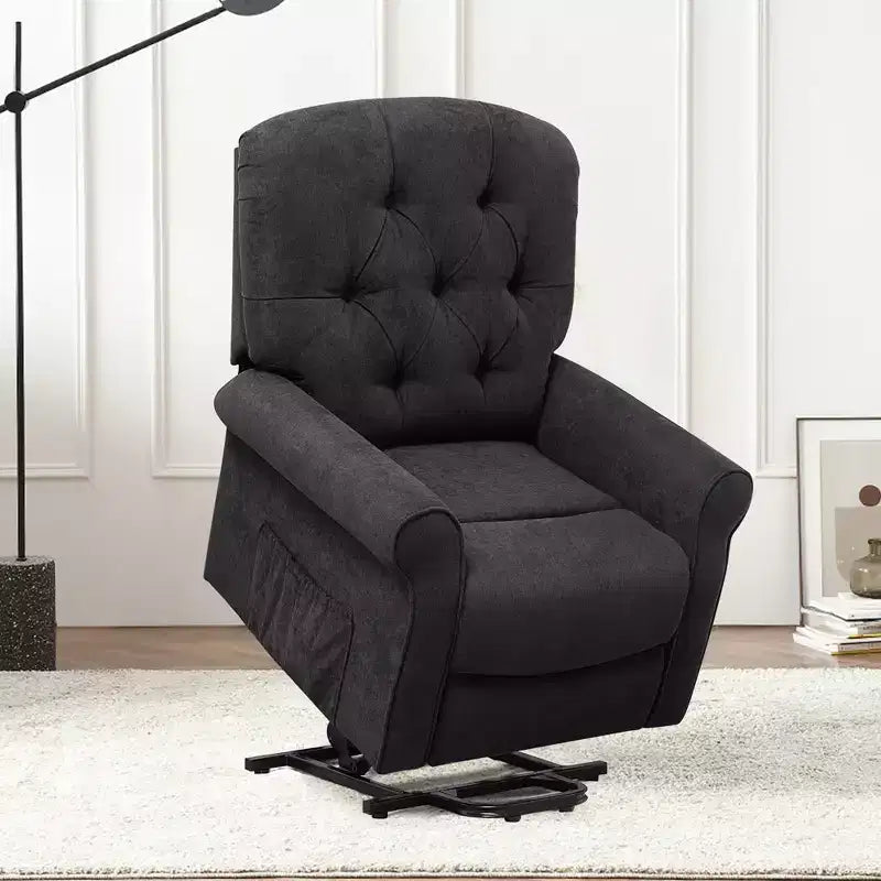 Fauteuil inclinable électrique Costway pour personnes âgées avec poches latérales et télécommande Noir/Marron