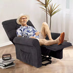 Fauteuil inclinable électrique Costway pour personnes âgées avec poches latérales et télécommande Noir/Marron