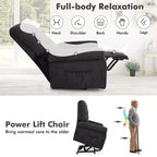 Fauteuil inclinable électrique Costway pour personnes âgées avec poches latérales et télécommande Noir/Marron