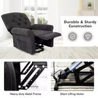 Fauteuil inclinable électrique Costway pour personnes âgées avec poches latérales et télécommande Noir/Marron