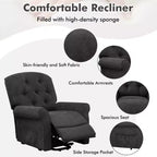 Fauteuil inclinable électrique Costway pour personnes âgées avec poches latérales et télécommande Noir/Marron