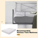 Cadre de lit de repos en métal Costway, taille double, avec support à lattes, base de matelas, pour salon, blanc/noir/argent
