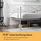 Cadre de lit de repos en métal Costway, taille double, avec support à lattes, base de matelas, pour salon, blanc/noir/argent