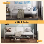 Cadre de lit de repos en métal Costway, taille double, avec support à lattes, base de matelas, pour salon, blanc/noir/argent