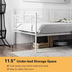 Cadre de lit de repos en métal Costway, taille double, avec support à lattes, base de matelas, pour salon, blanc/noir/argent