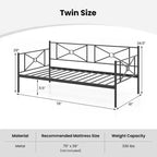 Cadre de lit de repos en métal Costway, taille double, avec support à lattes, base de matelas, pour salon, blanc/noir/argent