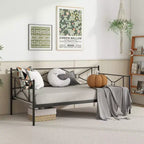 Cadre de lit de repos en métal Costway, taille double, avec support à lattes, base de matelas, pour salon, blanc/noir/argent
