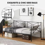 Cadre de lit de repos en métal Costway, taille double, avec support à lattes, base de matelas, pour salon, blanc/noir/argent