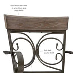 Tabouret de bar pivotant en similicuir et métal, avec accoudoirs, grand format, Nora - Linon