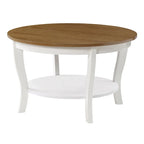 Table basse ronde avec étagère