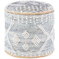 Pouf cylindrique en jean bohème Sibille de 45,7 cm