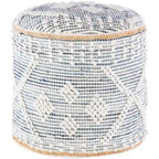 Pouf cylindrique en jean bohème Sibille de 45,7 cm