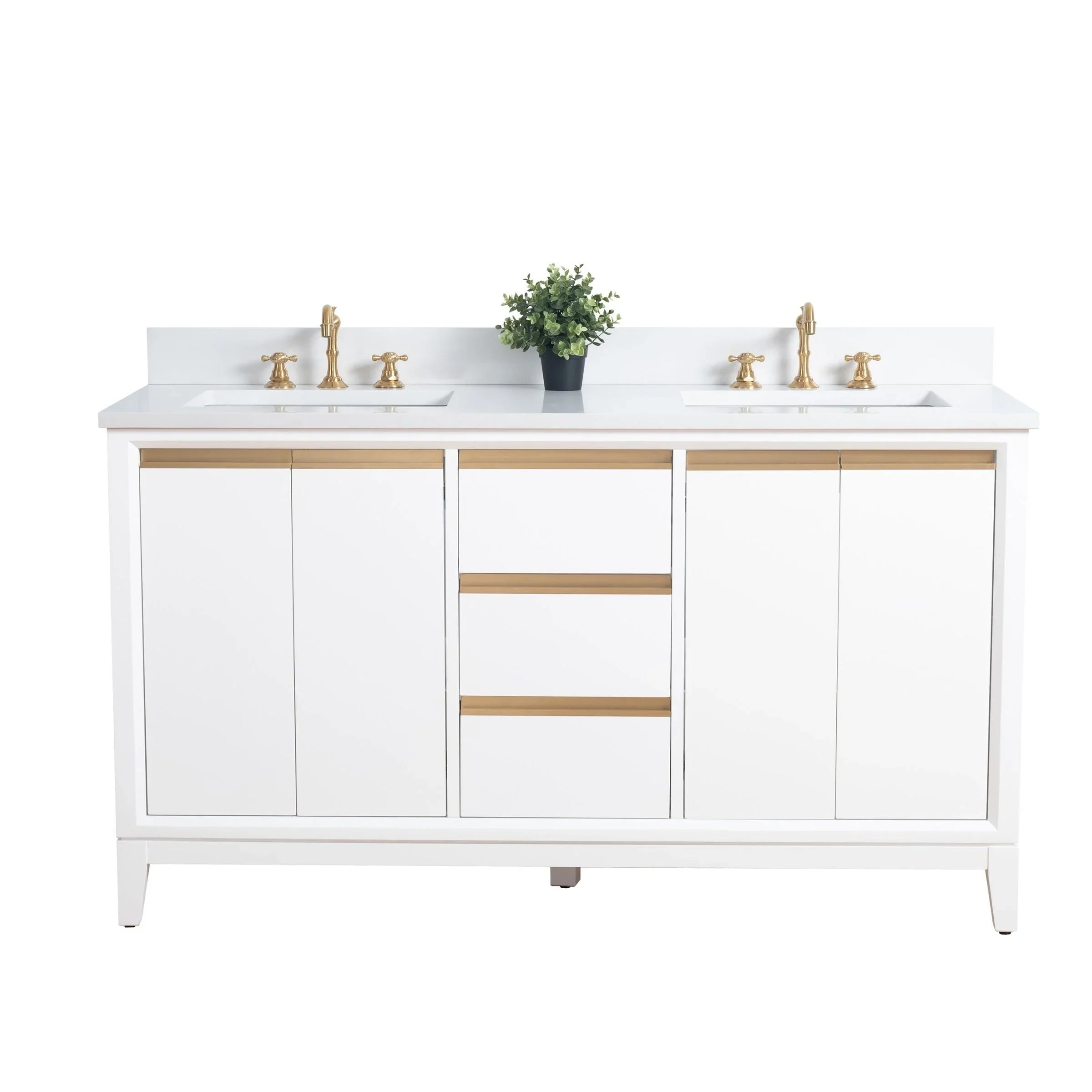 Meuble-lavabo Vanity Art avec évier en céramique et dessus en marbre reconstitué