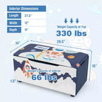 Costway Kids Upholstered Storage Ottoman Bench Versatile Toy Chest Footrest Stool with Lid