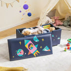 Costway Kids Upholstered Storage Ottoman Bench Versatile Toy Chest Footrest Stool with Lid