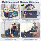 Costway Kids Upholstered Storage Ottoman Bench Versatile Toy Chest Footrest Stool with Lid