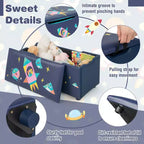 Costway Kids Upholstered Storage Ottoman Bench Versatile Toy Chest Footrest Stool with Lid