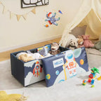Costway Kids Upholstered Storage Ottoman Bench Versatile Toy Chest Footrest Stool with Lid