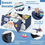 Costway Kids Upholstered Storage Ottoman Bench Versatile Toy Chest Footrest Stool with Lid