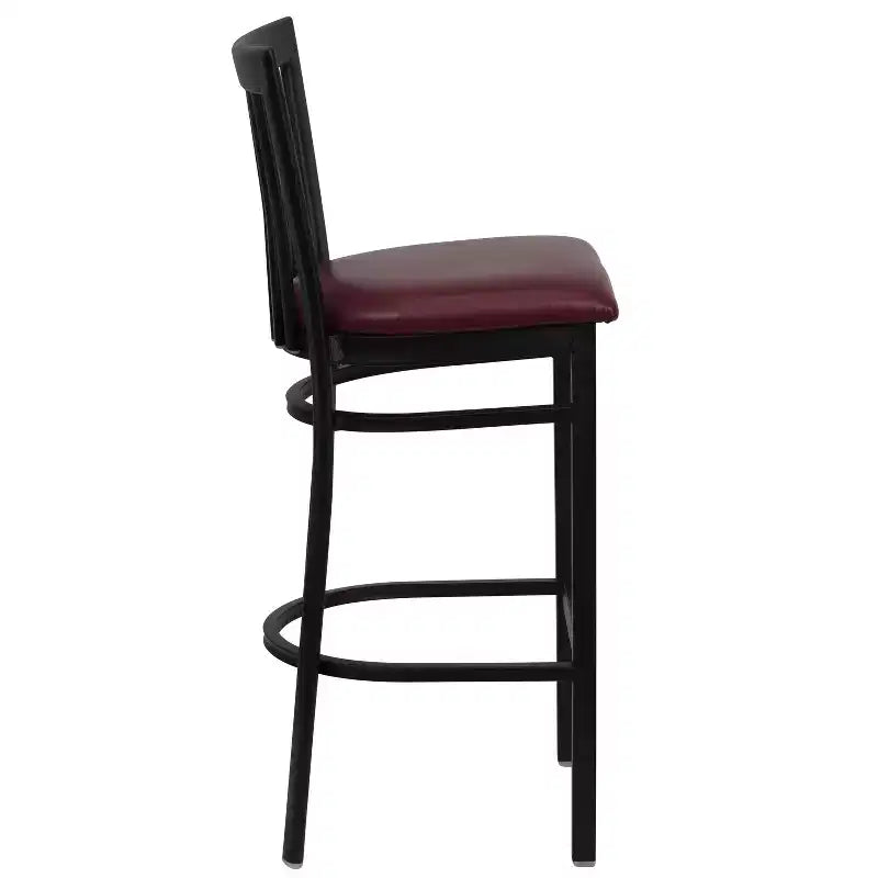 Emma and Oliver 2 Pack School House Back Metal Restaurant Barstool