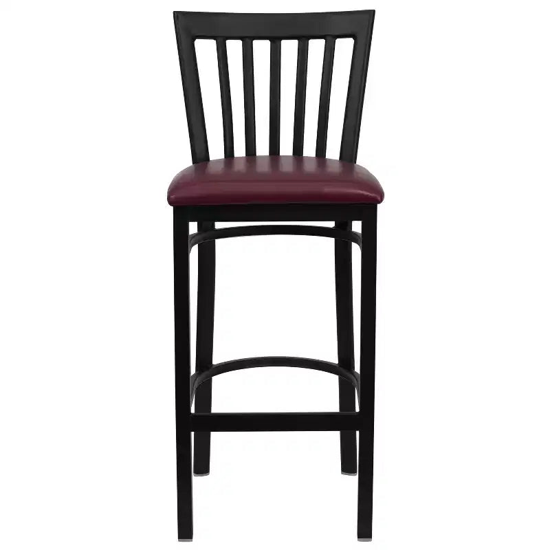 Emma and Oliver 2 Pack School House Back Metal Restaurant Barstool