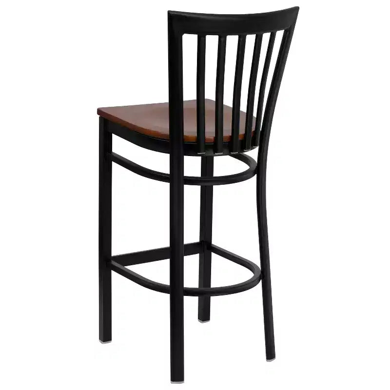 Emma and Oliver 2 Pack School House Back Metal Restaurant Barstool