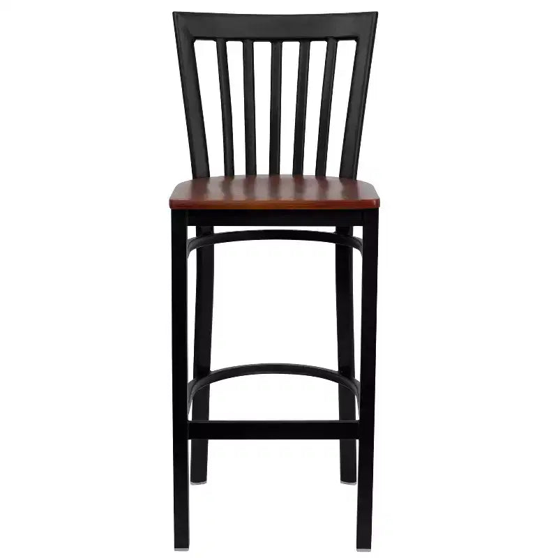 Emma and Oliver 2 Pack School House Back Metal Restaurant Barstool