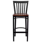 Emma and Oliver 2 Pack School House Back Metal Restaurant Barstool
