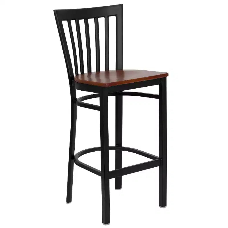 Emma and Oliver 2 Pack School House Back Metal Restaurant Barstool