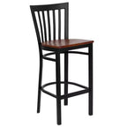 Emma and Oliver 2 Pack School House Back Metal Restaurant Barstool