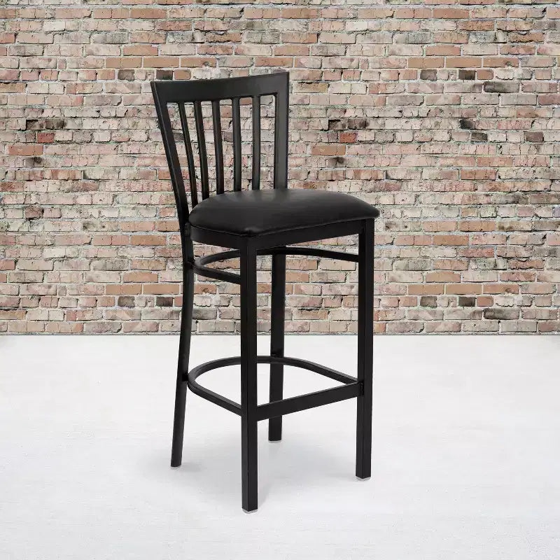 Emma and Oliver 2 Pack School House Back Metal Restaurant Barstool