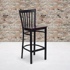 Emma and Oliver 2 Pack School House Back Metal Restaurant Barstool