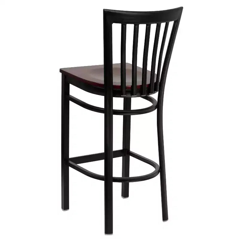 Emma and Oliver 2 Pack School House Back Metal Restaurant Barstool