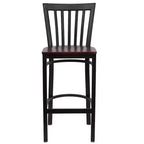 Emma and Oliver 2 Pack School House Back Metal Restaurant Barstool
