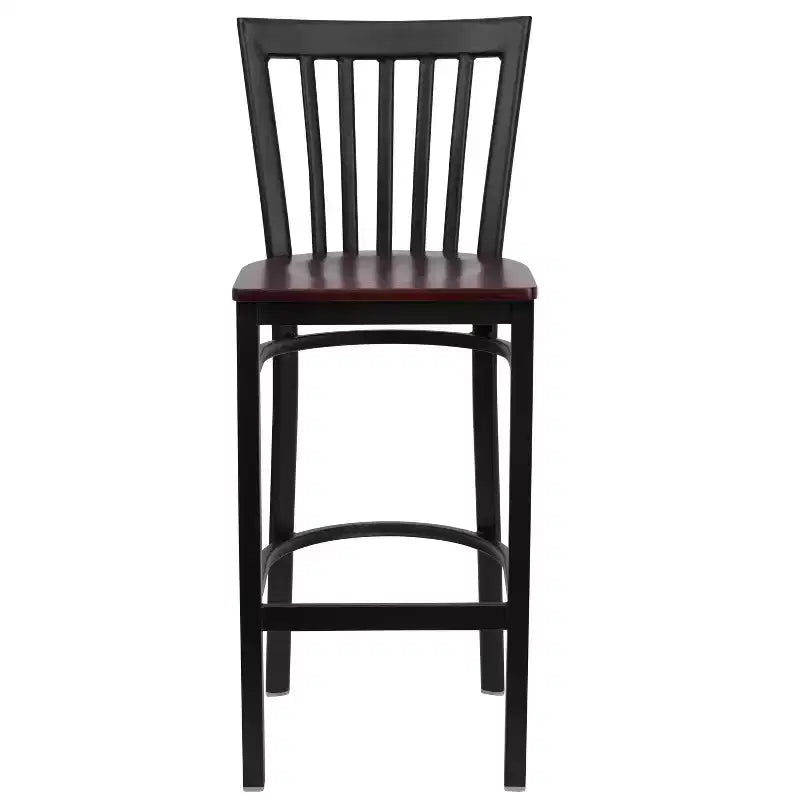 Emma and Oliver 2 Pack School House Back Metal Restaurant Barstool