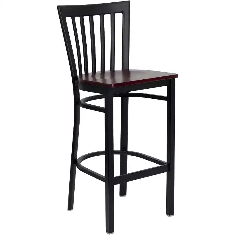Emma and Oliver 2 Pack School House Back Metal Restaurant Barstool