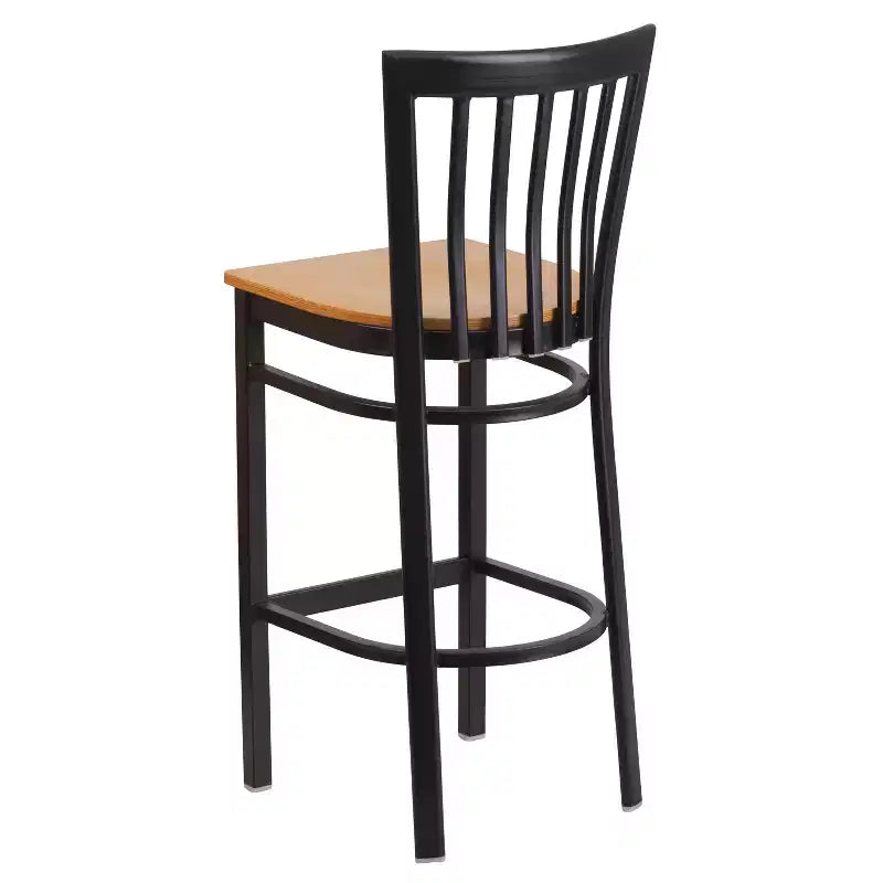 Emma and Oliver 2 Pack School House Back Metal Restaurant Barstool