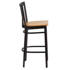 Emma and Oliver 2 Pack School House Back Metal Restaurant Barstool